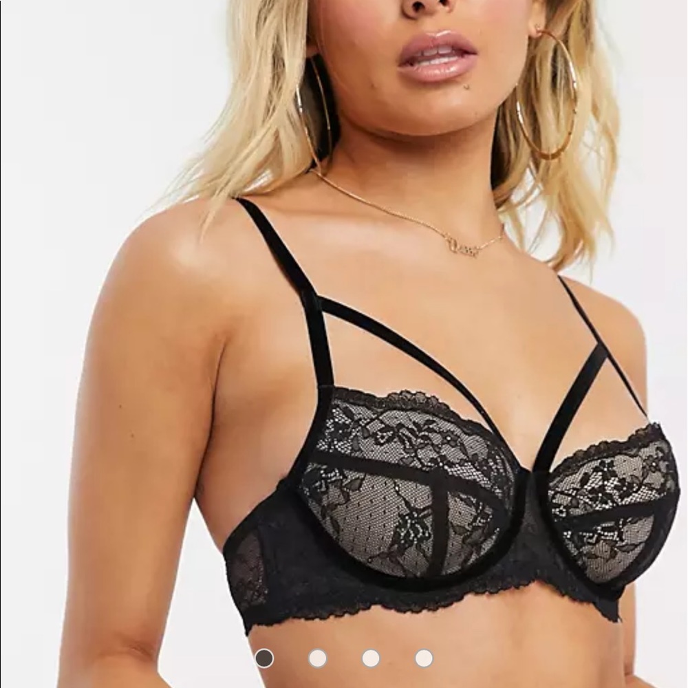 ASOS bra 34B harness goth look lace